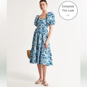Emerson Poplin Puff Sleeve Midi Dress, Fits like an XS!